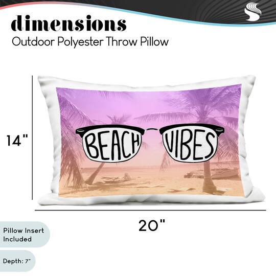 Stupell Industries 14" x 20" Tropical Beach Vibes Outdoor Print Throw Pillow